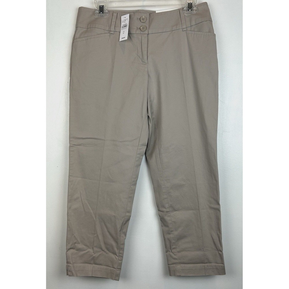Loft Crop Pants Womens 2 Curvy Khaki Dress Pants Classic Old Money New Tags